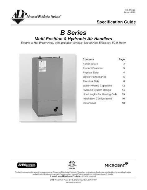 Pdf B Series Series · 2020 05 21 · Specification Guide B Series Multi Position