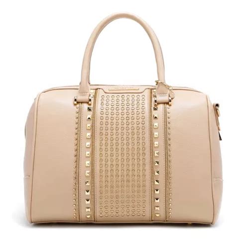 Bolsa Boston Nicole Lee Con Estoperoles Fw Color Beige Mercadolibre