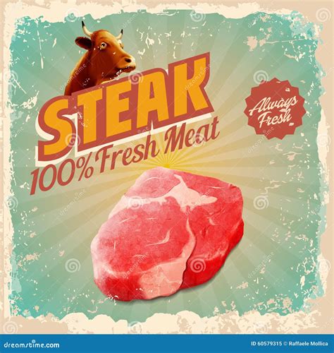 Steak Retro Poster Design Vector Illustration 47486814