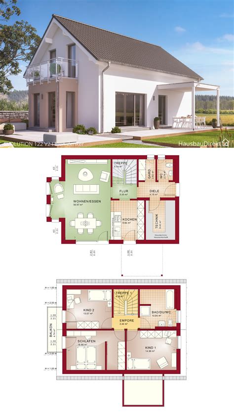 Modernes Einfamilienhaus Mit Offenem Haus Grundriss Satteldach Erker