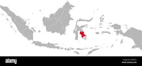 Sulawesi tenggara province isolated on indonesia map. Gray background ...