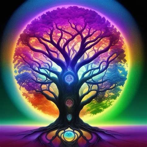 Colorful Gnarled Tree Of Life Spiral Colors In The OpenArt