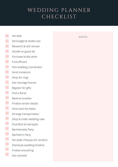 custom printable wedding timeline planner templates canva