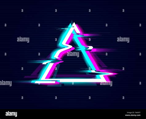 Glitched Triangle Frame Design Distorted Glitch Style Modern