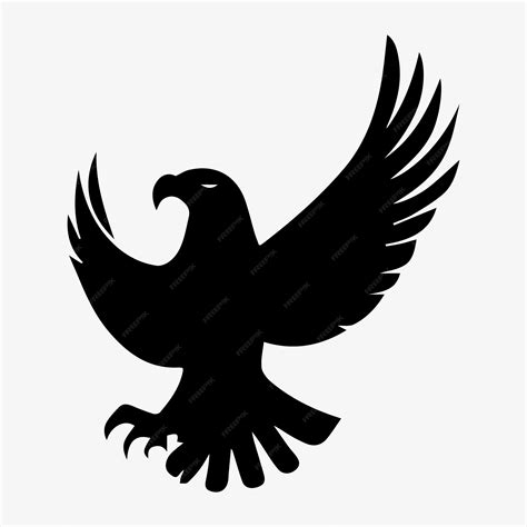 A black bird with a white head and a black outline of a bird | Premium