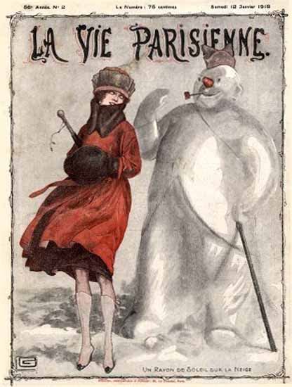 La Vie Parisienne 1918 La Neige Georges Leonnec Mad Men Art Vintage