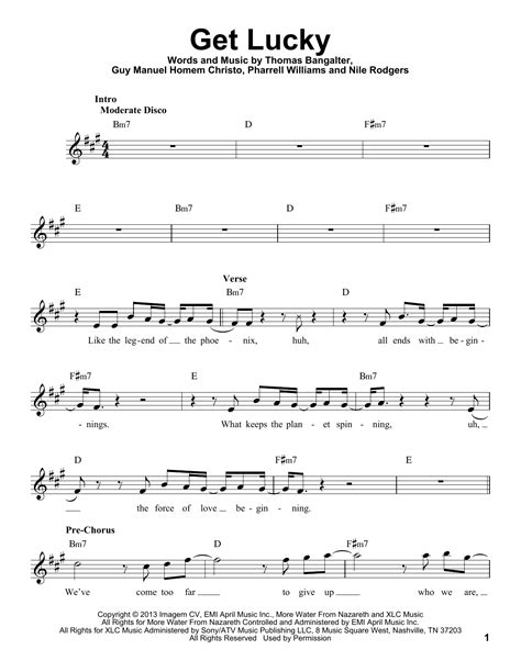 Get Lucky Sheet Music Direct