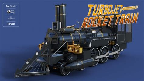 turbojet rocket train  models  daz studio  poser