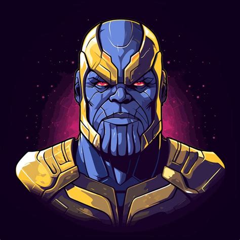 Thanos Dans La Conception De Logo De Mascotte Et De Jeu Dans Le Style D Illustration Vecteur