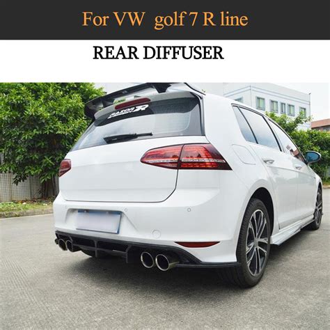 Carbon Fiber Rear Bumper Diffuser For Volkswagen Vw Golf Vii Mk R