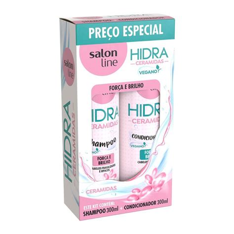 Kit Salon Line Shampoo e Condicionador Hidra Ceramidas 300ml Farmácia