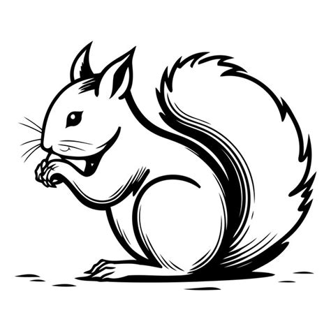 Premium Vector Squirrel With Nut Vector Illustration Of A Squirrel