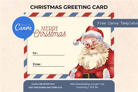 Christmas Card Free Canva Template Graphic By Arts And Patterns