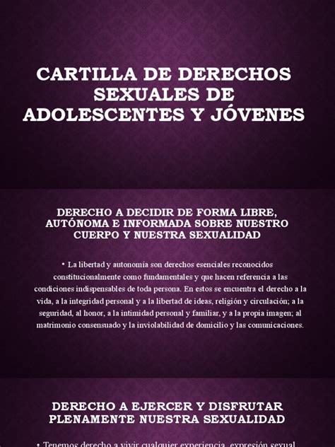 Cartilla De Derechos Sexuales De Adolescentes Y Jóvenes Pdf