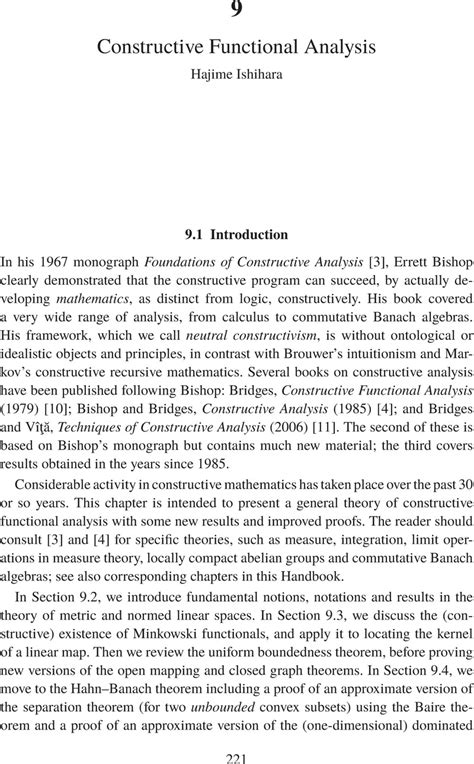 Constructive Functional Analysis Chapter Handbook Of Constructive