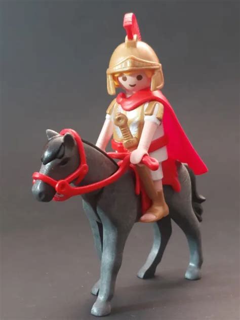 PLAYMOBIL CUSTOM ROMAIN Grec Centurion Personnage Cheval VINTAGE