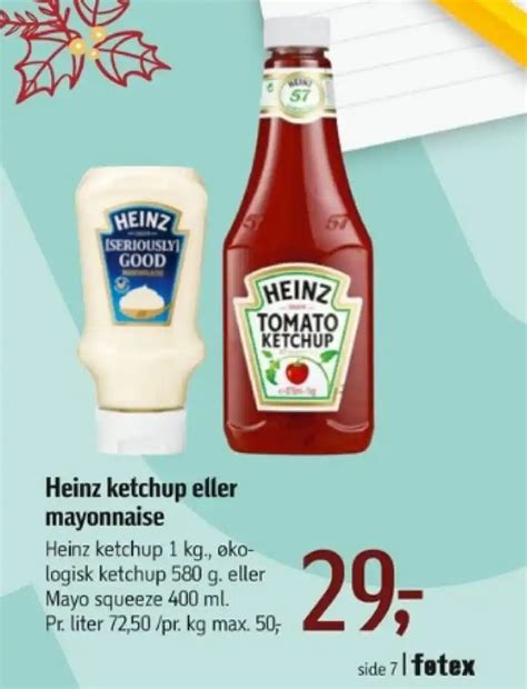 Heinz Ketchup Eller Mayonnaise Tilbud Hos F Tex