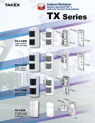 Takex 90 12m PIR Battery Operated TN01 TX 114SR Manualzz