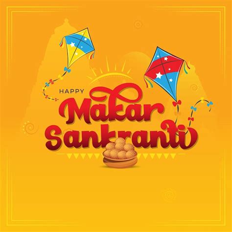 Premium Vector Happy Makar Sankranti Festival Background Template Design