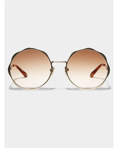 Chloé Honoré Round Sunglasses in Brown | Lyst