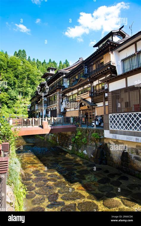 Ginzan Onsen Hot Spring Stock Photo Alamy