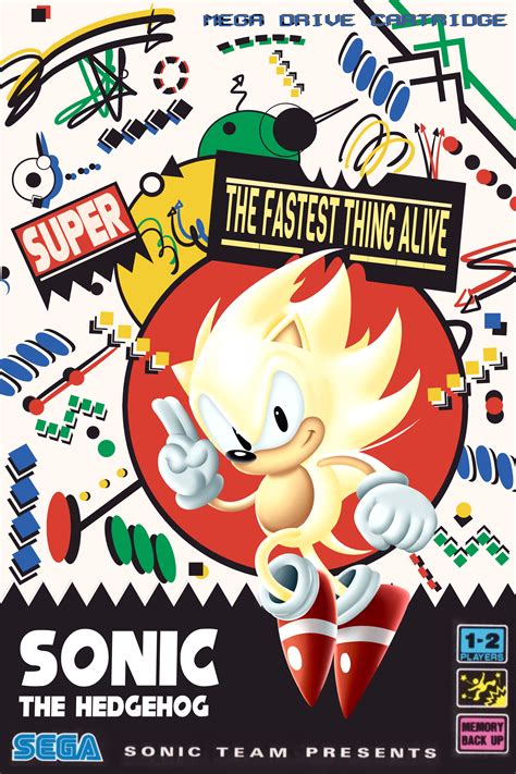 Super Sonic Drawn With The Classic Japanese Art Style From The Box R