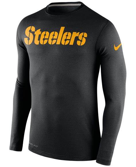 Nike Men S Long Sleeve Pittsburgh Steelers Dri Fit Touch T Shirt In Black For Men Lyst