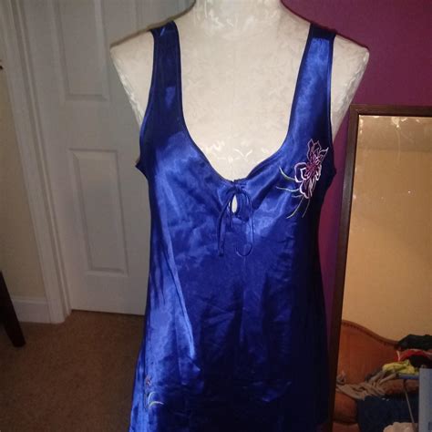 Beautiful Electric Royal Blue Slip Dress With Pink Depop