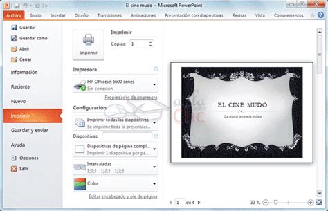 Curso gratis de PowerPoint 2010 aulaClic 8 Impresión