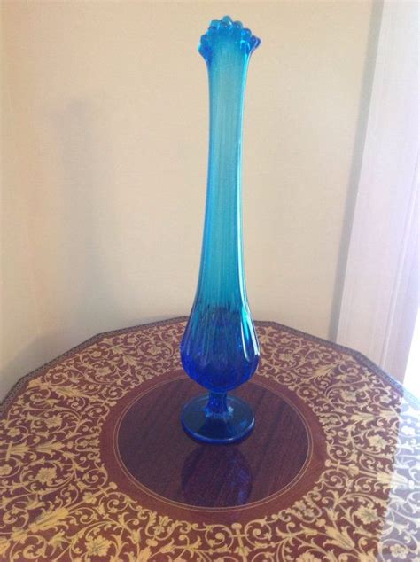 Mcm Swung Vase Kitcshy Swung Vase Blue Glass Swung Vase Etsy Blue Glass Vase Vase Viking Glass