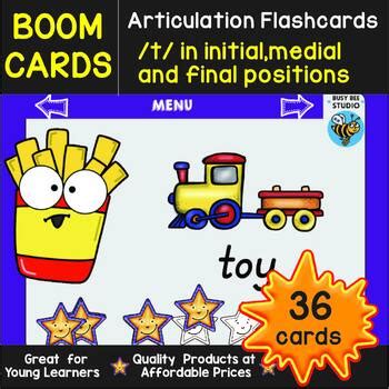 T Articulation Boom Cards By Busy Bee Studio Tpt