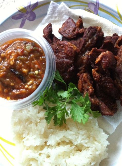 Sticky Rice With Sun Dried Beef Jerky And Spicy Garlic Tomatoes Pepper Sauce Jerky Recipes