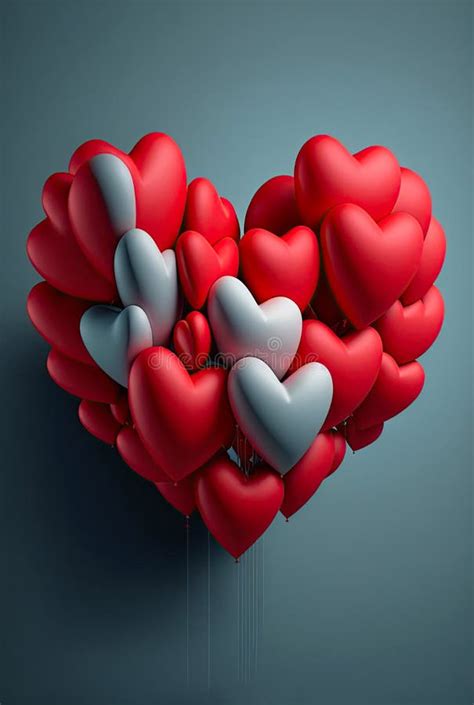 Heart Shaped Balloons Heart Balloon On Blue Background Symbol Of Love