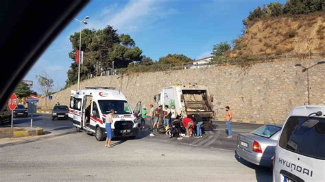 Zonguldak Ta Motosiklet P Kamyonuna Arpt Yaralanan Motosiklet