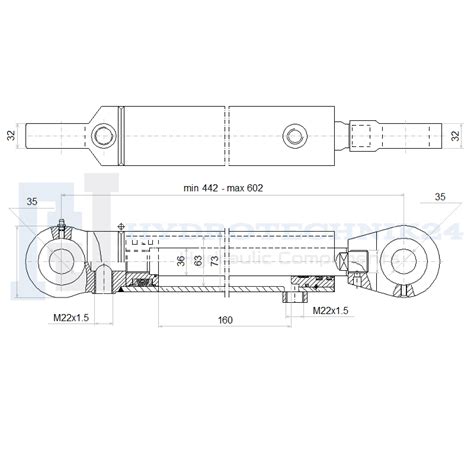 Hydraulikzylinder Doppeltwirkend Cj F Mit Gelenkaugen Mm