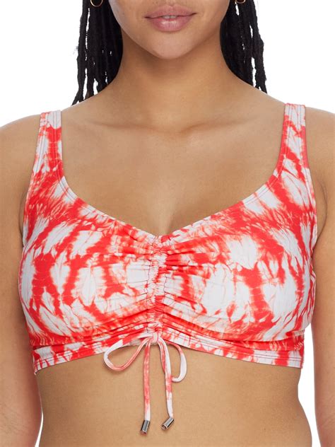 Coco Reef Womens Coast Tie Dye Elevate Shirred Underwire Bikini Top