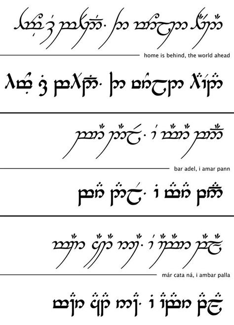 Elvish Elven Words Lord Of The Rings Tattoo Elvish Writing