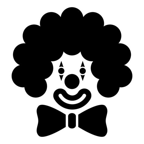 Clown Face Head With Big Bow And Curly Hair Circus Carnival Funny