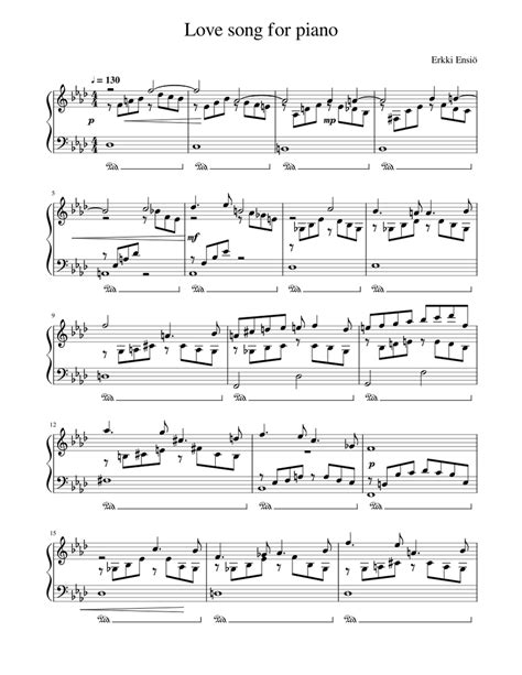 Love Song For Piano Sheet Music For Piano Solo Easy