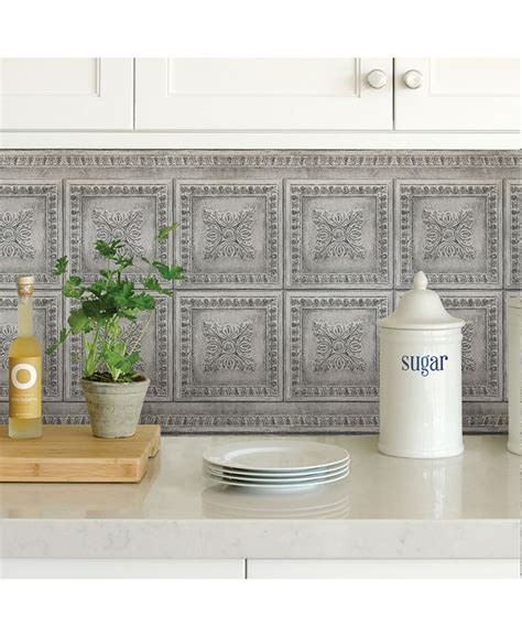 Brewster Home Fashions Grey Vintage Tin Peel And Stick Backsplash Macys