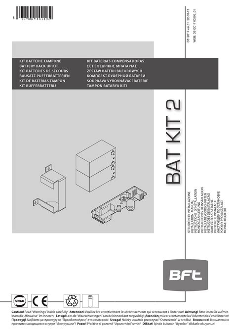 Bft Bat Kit 2 Installation Manual Pdf Download Manualslib