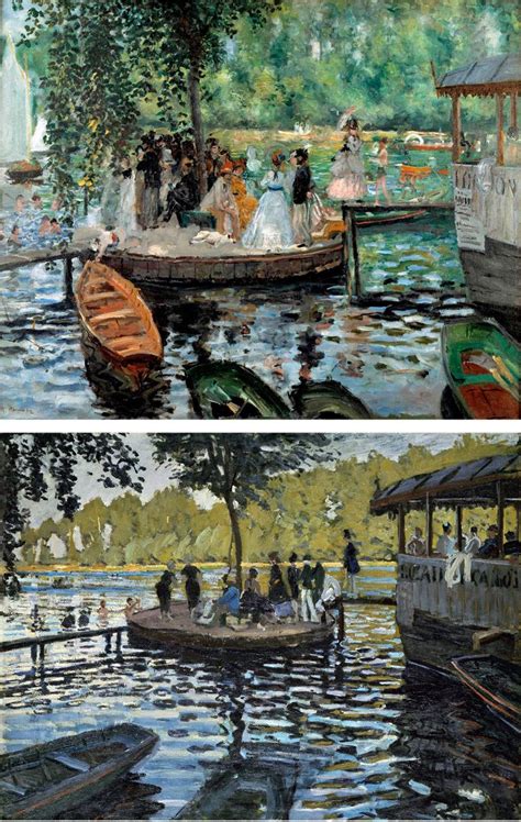 Top Renoir 1869 La Grenouillére Bottom Monet 1869 La Grenouillére