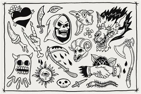 Vector Tattoo Flash Sheet Vol 1 Artofit