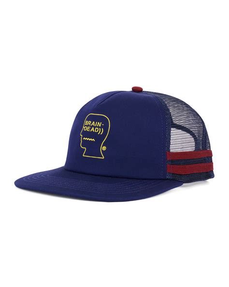 Logohead 5 Panel Trucker Cap Navy Brain Dead