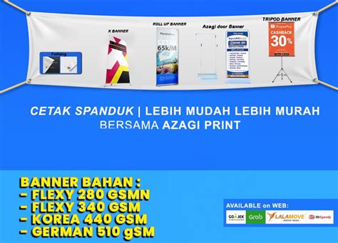 Cetak Banner Murah Online Spanduk Flexy 1 Hari Jadi Azagi Print