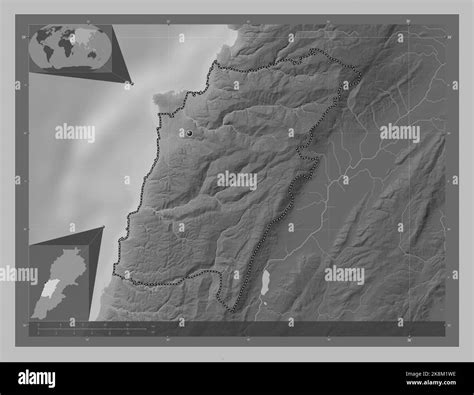 Mount Lebanon Governorate Of Lebanon Grayscale Elevation Map With