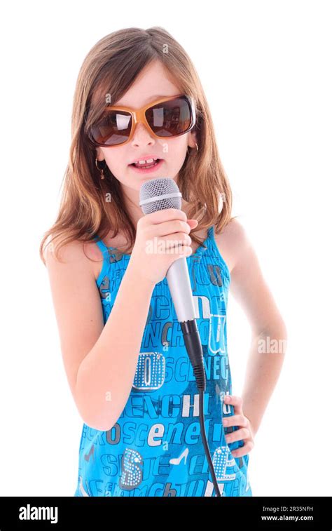 Girl Is Singing Stock Photo Alamy