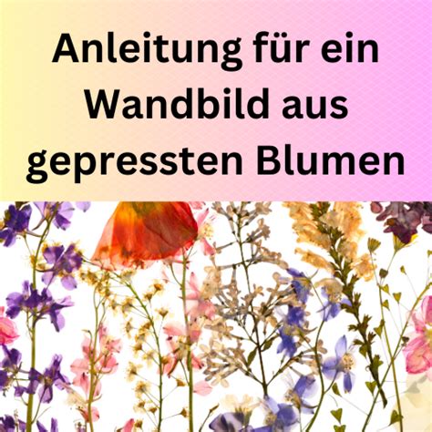 Anleitung für ein Wandbild aus gepressten Blumen