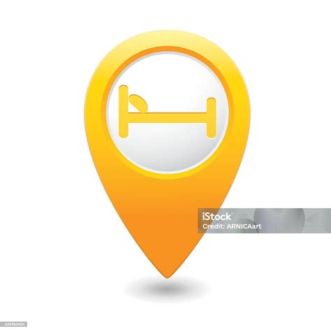 Map Pointer With Hotel Icon Stock Illustration Download Image Now