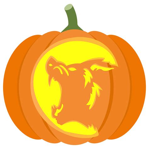 Evil Wolf Pumpkin Stencil | Free Printable Papercraft Templates